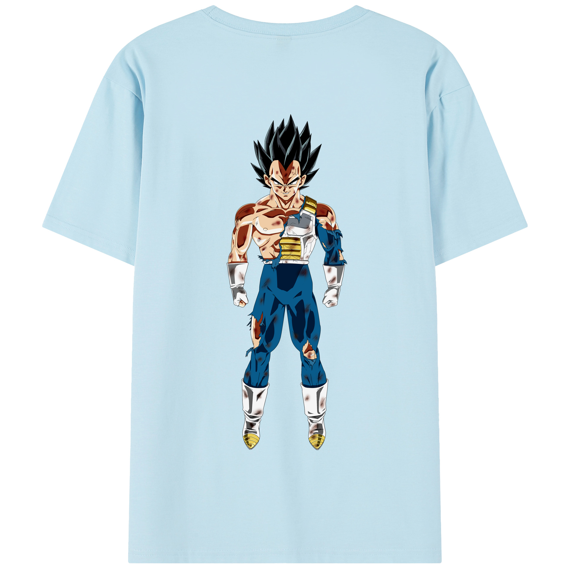 （画像用） ドラゴンボール ベジータ四世（Bejīta Yonsei）DRAGON BALL Vegeta IV 綿100％半袖Tシャツ（背面プリント）